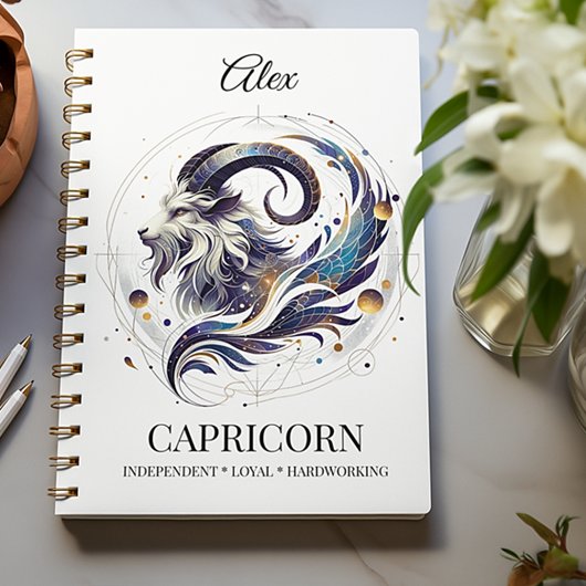 Elegante Waterverf Steenbok Zodiac Custom Journal Notitieboek