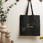 Elegante Waterverf Stier Zodiac Zwart Tote Bag