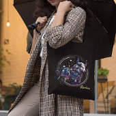 Elegante Waterverf Stier Zodiac Zwart Tote Bag