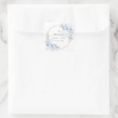 Elegante Waterverf Stofblauwe Rozen Bedankt Vierkante Sticker (Tas)