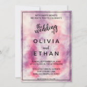 Elegante Waterverf Stoffig Roos Abstracte Bruiloft Kaart (Voorkant)