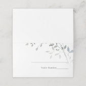 Elegante waterverf stoffige blauwe bloemen plaatsk plaatskaartje (Buitenkant ongevouwen)