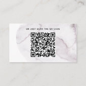 Elegante waterverf stoffige paarse QR bruiloft det Informatiekaartje (Achterkant)