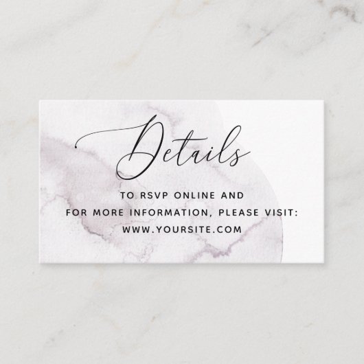 Elegante waterverf stoffige paarse QR bruiloft det Informatiekaartje (Voorkant)