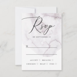 Elegante waterverf stoffige paarse schrift bruilof RSVP kaartje
