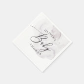 Elegante waterverf stoffige paarse script baby sho servet (Hoek)