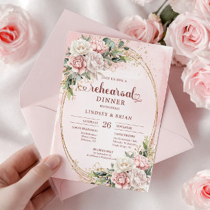 Elegante waterverf stoffige roze bloemen repetitie kaart