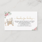 Elegante Waterverf Stork Meisje Roze baby shower B Informatiekaartje (Voorkant)