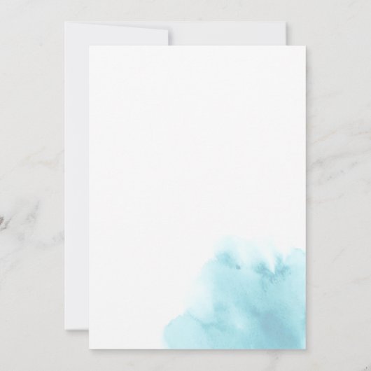 Elegante Waterverf strand bruiloft uitnodiging (Achterkant)