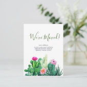Elegante Waterverf Succulent Bewegende Aankondigin Briefkaart (Staand voorkant)