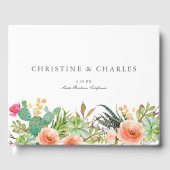 Elegante Waterverf Succulent Bruiloft Gastenboek (Voorkant)