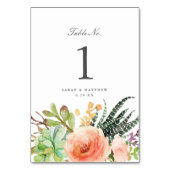 Elegante Waterverf Succulent | Bruiloft Kaart (Achterkant)