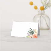 Elegante Waterverf Succulent Bruiloft Plaatskaartje (Achterkant)