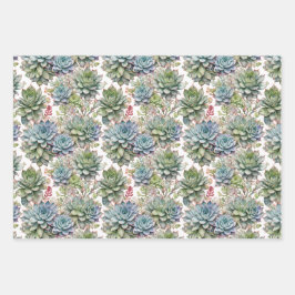 Elegante waterverf succulent & cactus plant inpakpapier vel