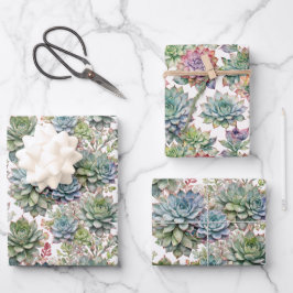 Elegante waterverf succulent & cactus plant inpakpapier vel