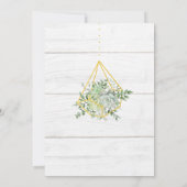 Elegante Waterverf Succulente Groene Bruidsdouche Kaart (Achterkant)