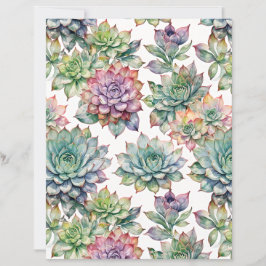 Elegante Waterverf Succulente Tuin Papier
