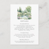 Elegante Waterverf Summer Garden Landscape Wedding Informatiekaartje (Voorkant)