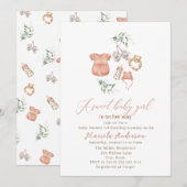 Elegante Waterverf Sweet Baby Meisje Baby shower Kaart (Voorkant / Achterkant)