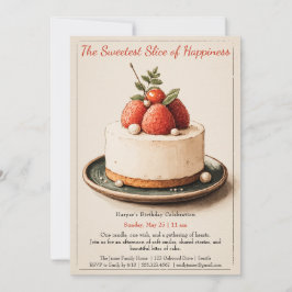 Elegante Waterverf taart verjaardagsuitnodiging Kaart