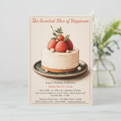 Elegante Waterverf taart verjaardagsuitnodiging Kaart (Staand voorkant)