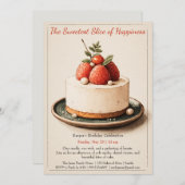 Elegante Waterverf taart verjaardagsuitnodiging Kaart (Voorkant / Achterkant)