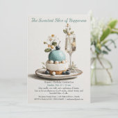 Elegante Waterverf taart verjaardagsuitnodiging Kaart (Staand voorkant)