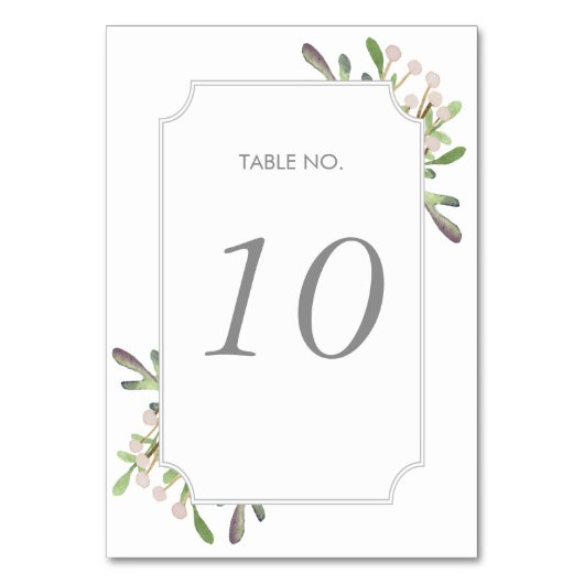 Elegante waterverf tabel nummer kaart (Achterkant)