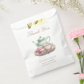 Elegante Waterverf Tea Party Baby shower Bedankzakje (Gezegeld)
