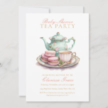 Elegante Waterverf Tea Party Baby shower