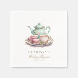 Elegante Waterverf Tea Party Baby shower Servet
