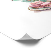 Elegante Waterverf Tea Party Goud Baby shower Poster (Hoek)