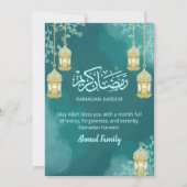 Elegante waterverf teal iftar uitnodiging (Achterkant)