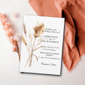 Elegante Waterverf Terracota Pampas Grass Wedding Kaart