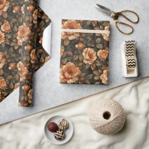 Elegante waterverf terracotta koperen  rozen cadeaupapier