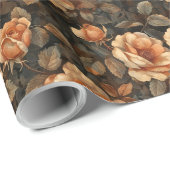 Elegante waterverf terracotta koperen  rozen cadeaupapier (Rol Hoek)
