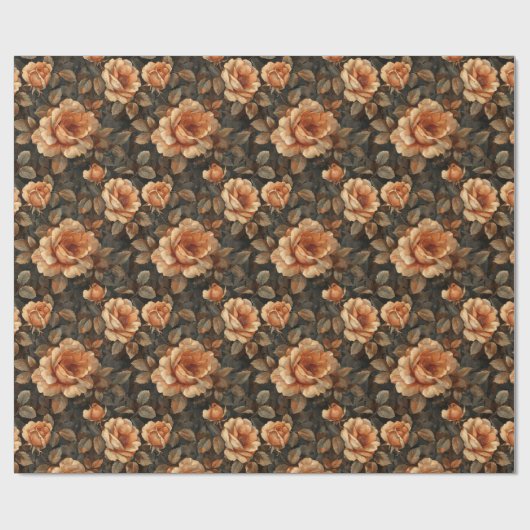 Elegante waterverf terracotta koperen  rozen cadeaupapier (Vlak)