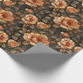 Elegante waterverf terracotta koperen  rozen cadeaupapier (Hoek)