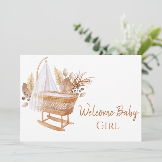 Elegante Waterverf Terracotta Modern Welkom Baby Kaart (Staand voorkant)