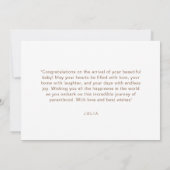 Elegante Waterverf Terracotta Modern Welkom Baby Kaart (Achterkant)