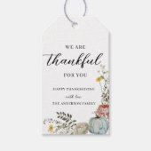 Elegante Waterverf Thanksgiving Dankbaar voor jou Cadeaulabel (Voorkant)
