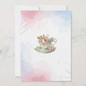 Elegante waterverf thee party meisje roze gouden b kaart (Achterkant)