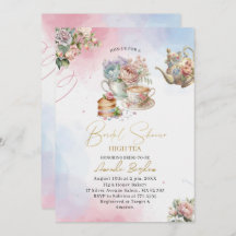 Elegante waterverf thee party meisje roze gouden b