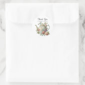 Elegante Waterverf theepot bloementheefeest Ronde Sticker (Tas)