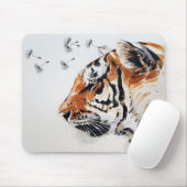 Elegante Waterverf Tiger Art Mousepad Muismat (Met muis)