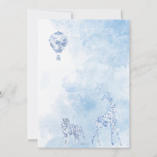 Elegante Waterverf Toile Safari Chinoiserie anima Kaart (Achterkant)