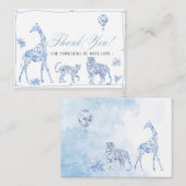 Elegante Waterverf Toile Safari Chinoiserie Notitiekaartje (Voorkant / Achterkant)