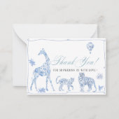 Elegante Waterverf Toile Safari Chinoiserie Notitiekaartje (Voorkant)