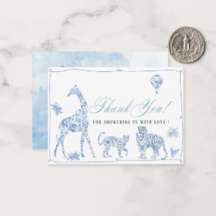 Elegante Waterverf Toile Safari Chinoiserie Notitiekaartje