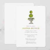 Elegante waterverf topiaire Pasen brunch Kaart (Voorkant / Achterkant)